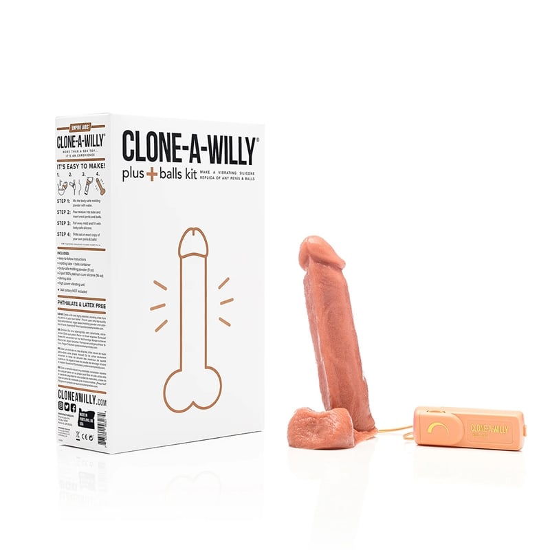 Clone-A-Willy Plus with Balls Med Skin
