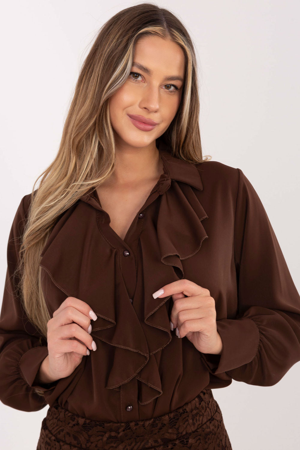 brown - Long sleeve shirt model 221885 Factory Price