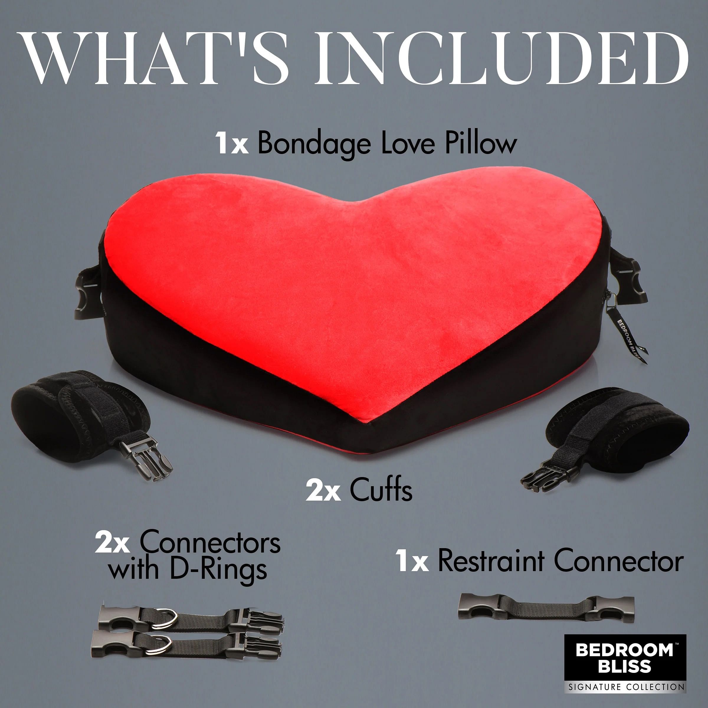 Bondage Love Pillow – Black/red