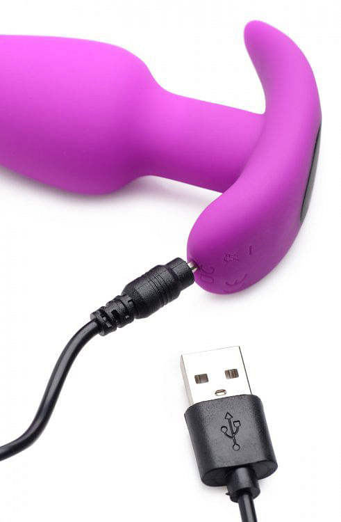 21x Silicone Butt Plug With Remote – Purple