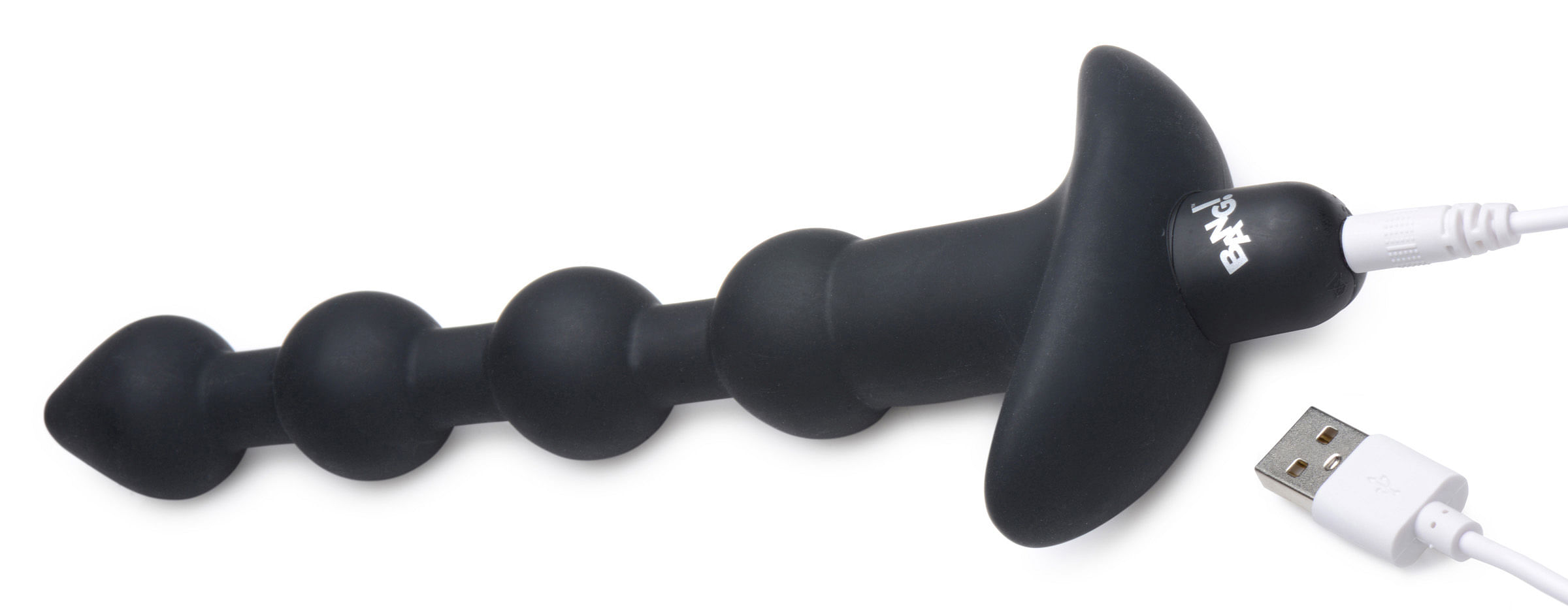 Bang – Vibrating Silicone Anal Beads and Remote Black