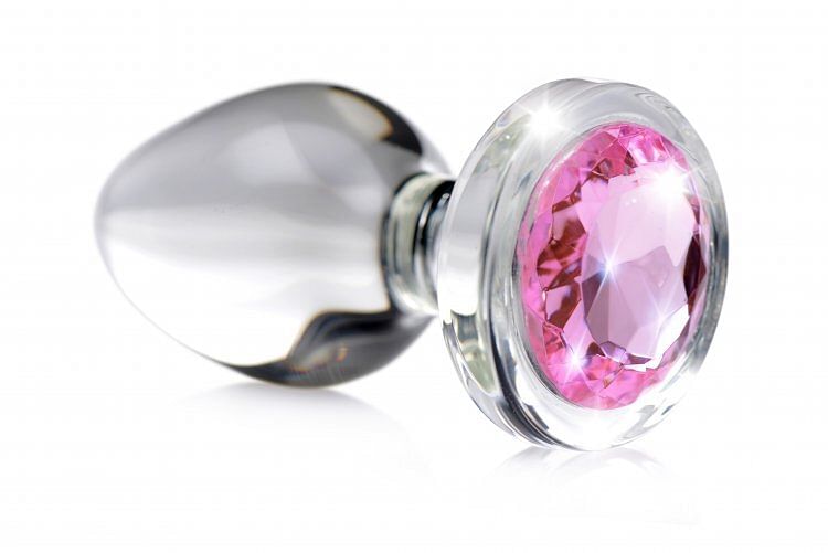 Pink Gem Glass Anal Plug – Small