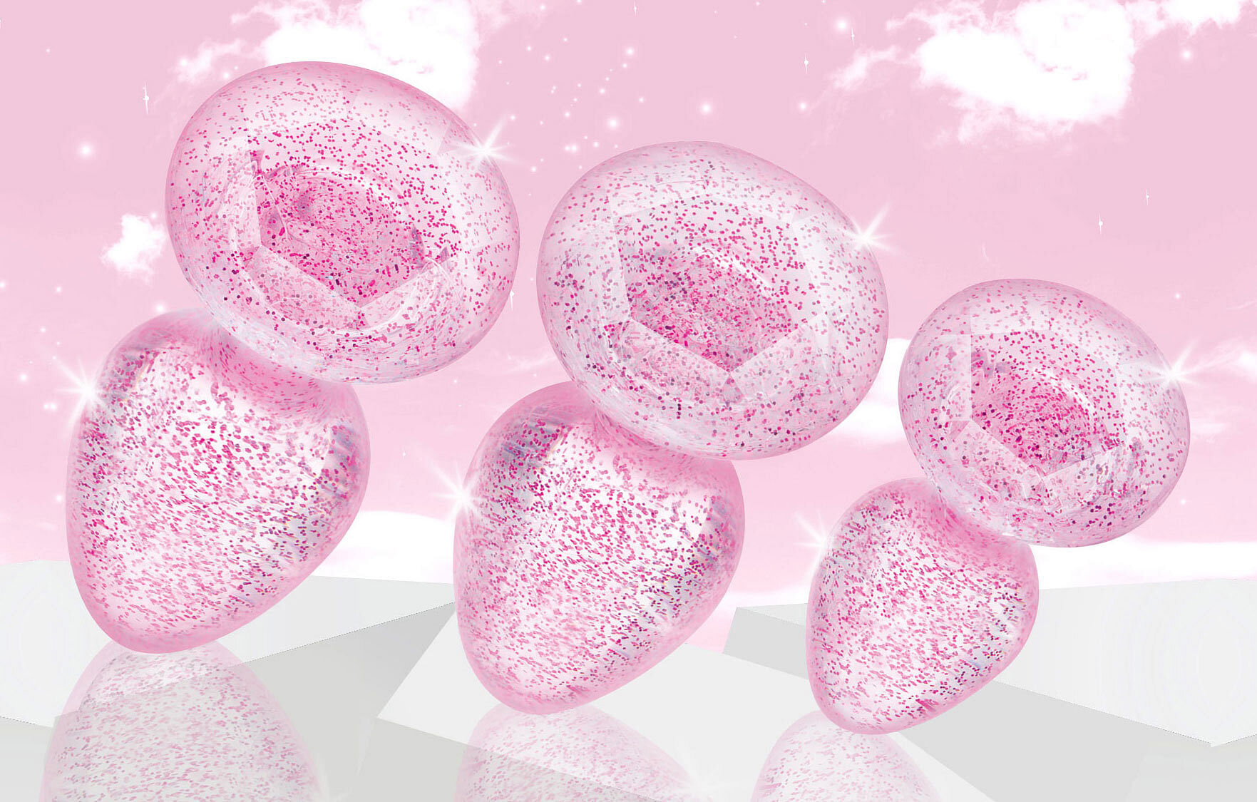 Glitter Gem Anal Plug Set – Pink