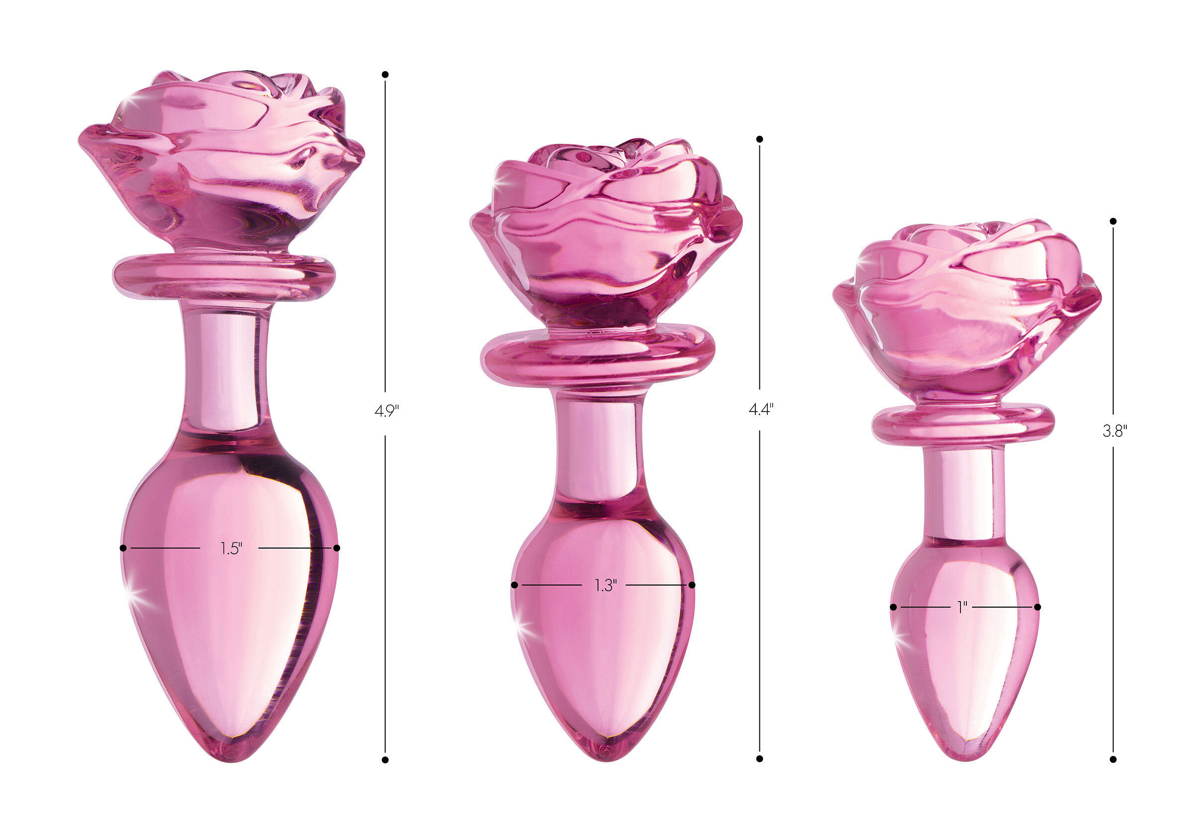 Pink Rose Glass Anal Plug – Small