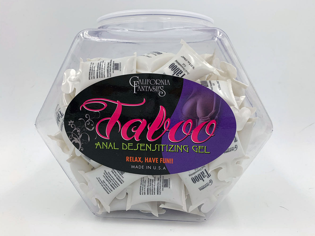 Taboo – Anal Desensitizing Gel – 72 Piece Fishbowl – 10 ml Pillows