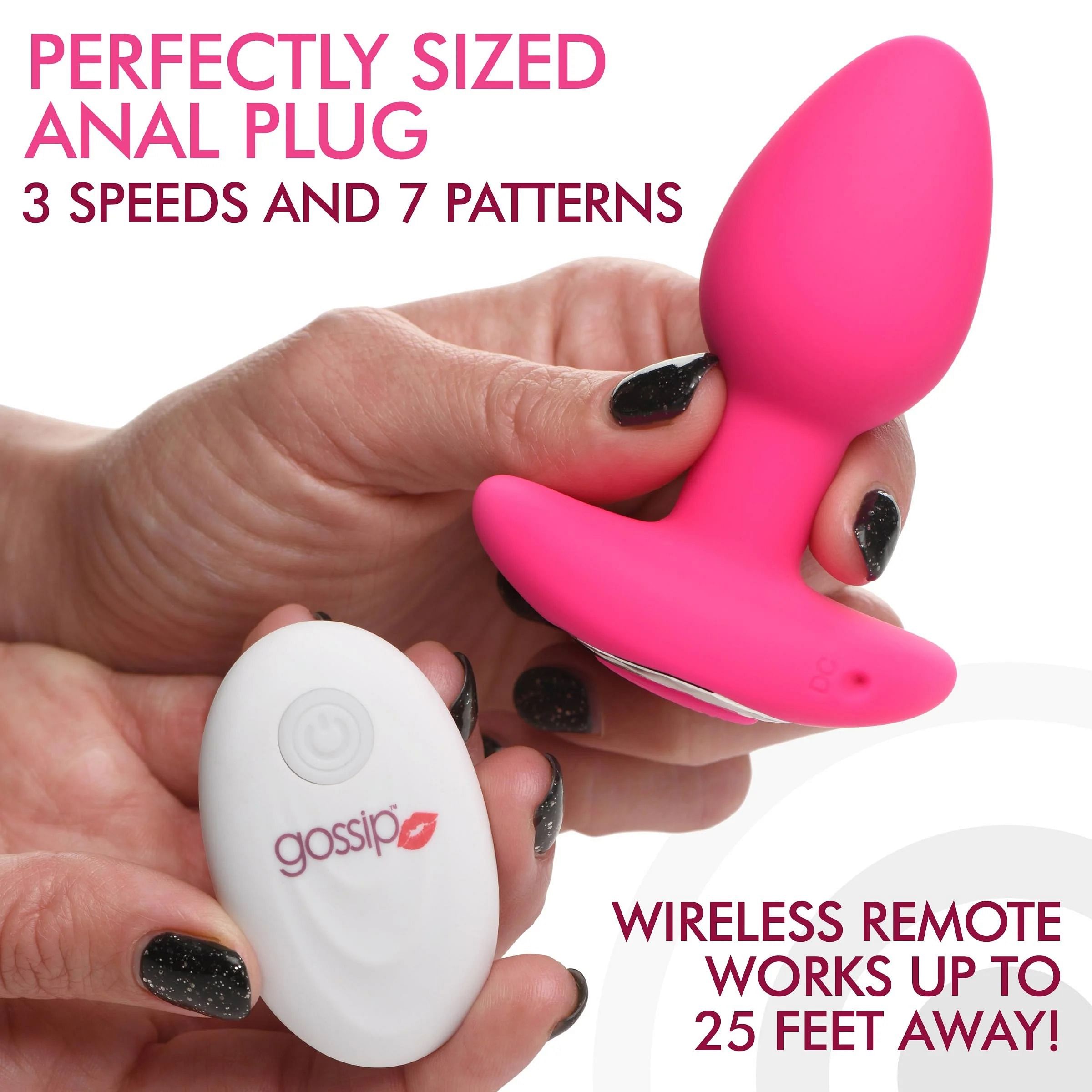 Gossip Pop Rocker 10x Vibrating Silicone Plug – Magenta