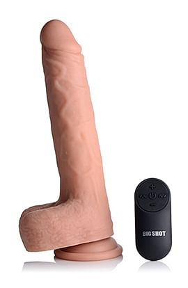 Big Shot 9 Inch Silicone Thrusting Dildo With – Balls and Remote