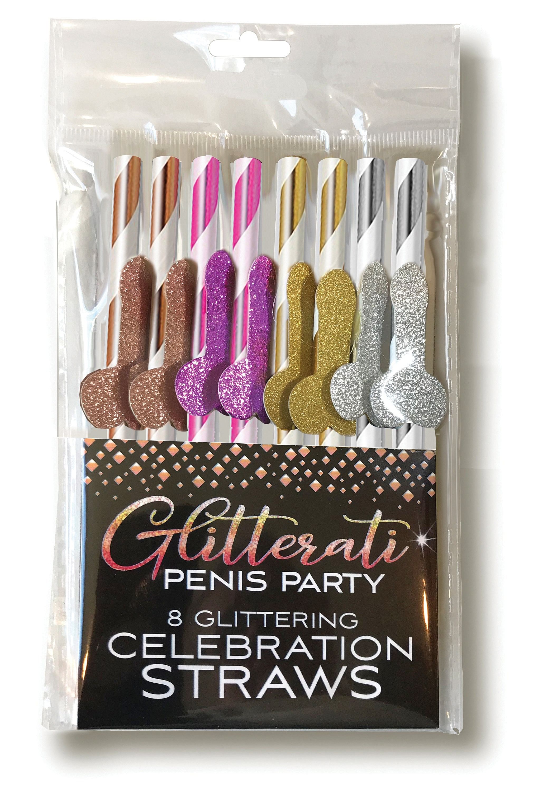 Glitterati Penis Party Celebration Straws – 8  Count