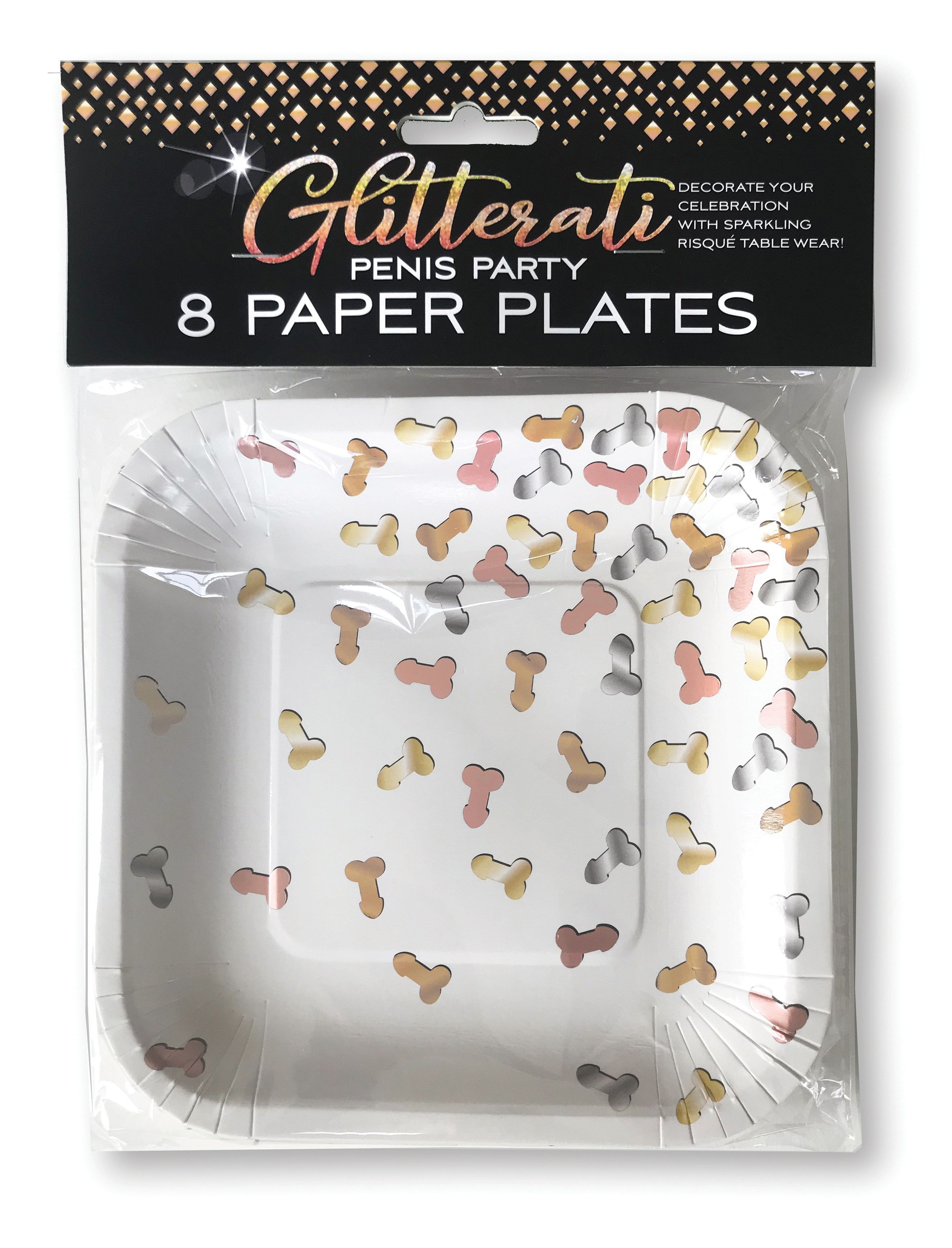 Glitterati Penis Party Paper Plates – 8 Count