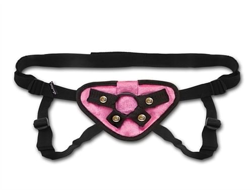 Pink Velvet Strap-on Harness