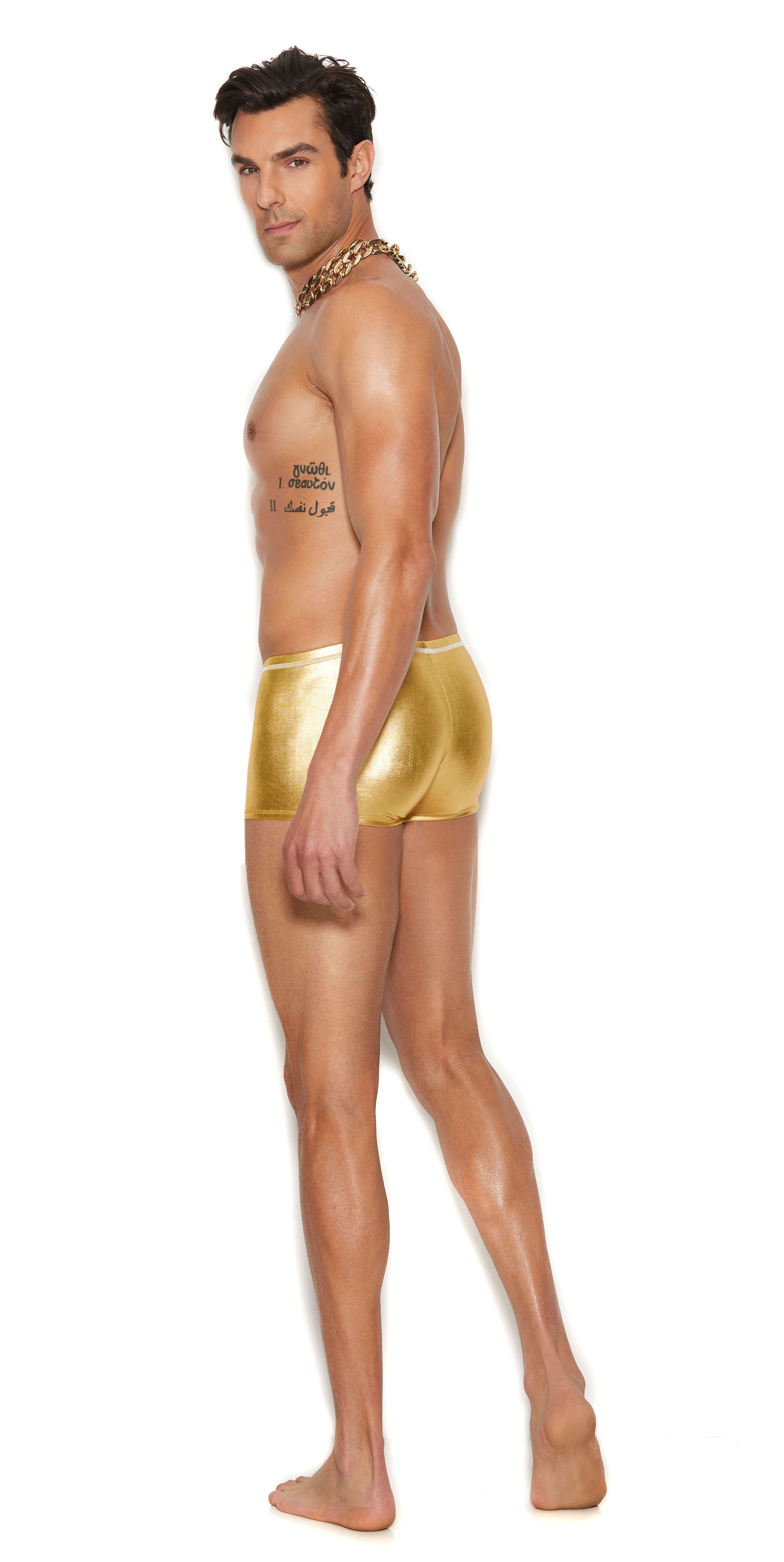 Men’s Gold Lame Boxer Brief – Small/medium – Gold