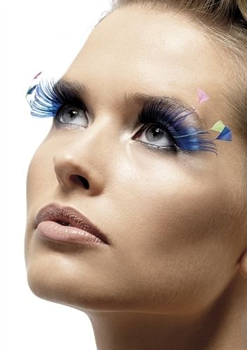 Feather Plume Eyelashes – Blue