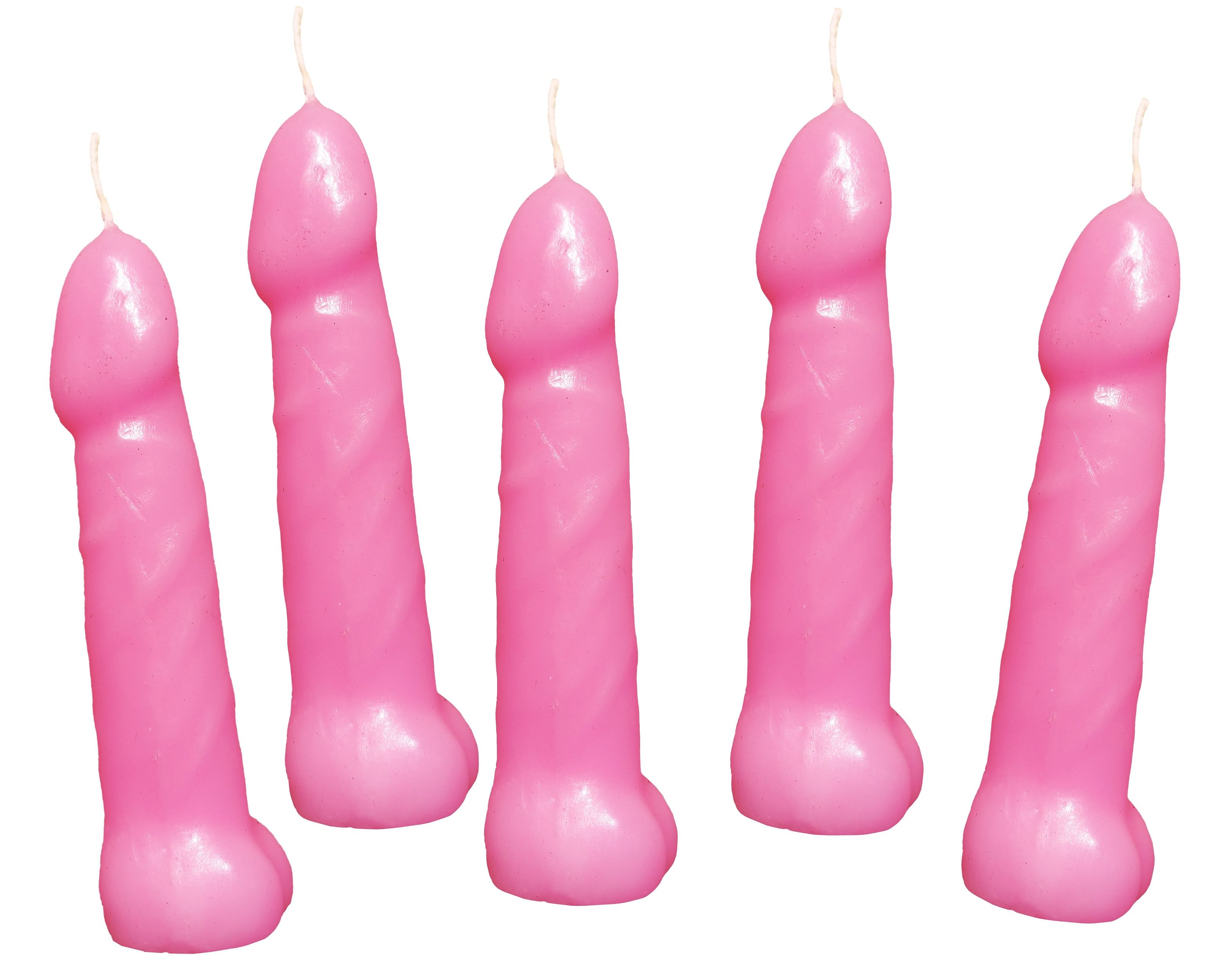 Bachelorette Pecker Party Pink Candles 5pk