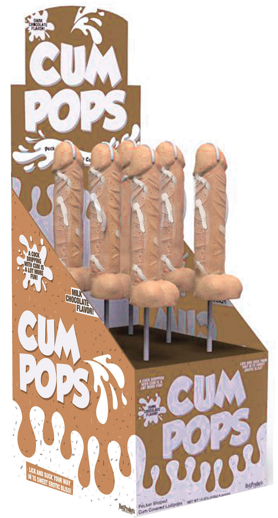 Cum Cock Pops – Milk Chocolate – 6 Piece P.O.P.  Display