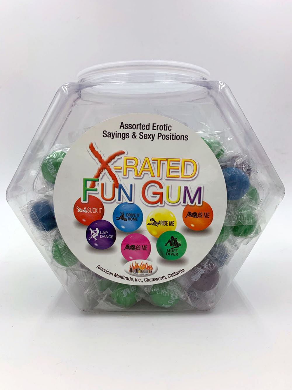 X-Rated Fun Gum – 90 Piece Bowl – Assorted