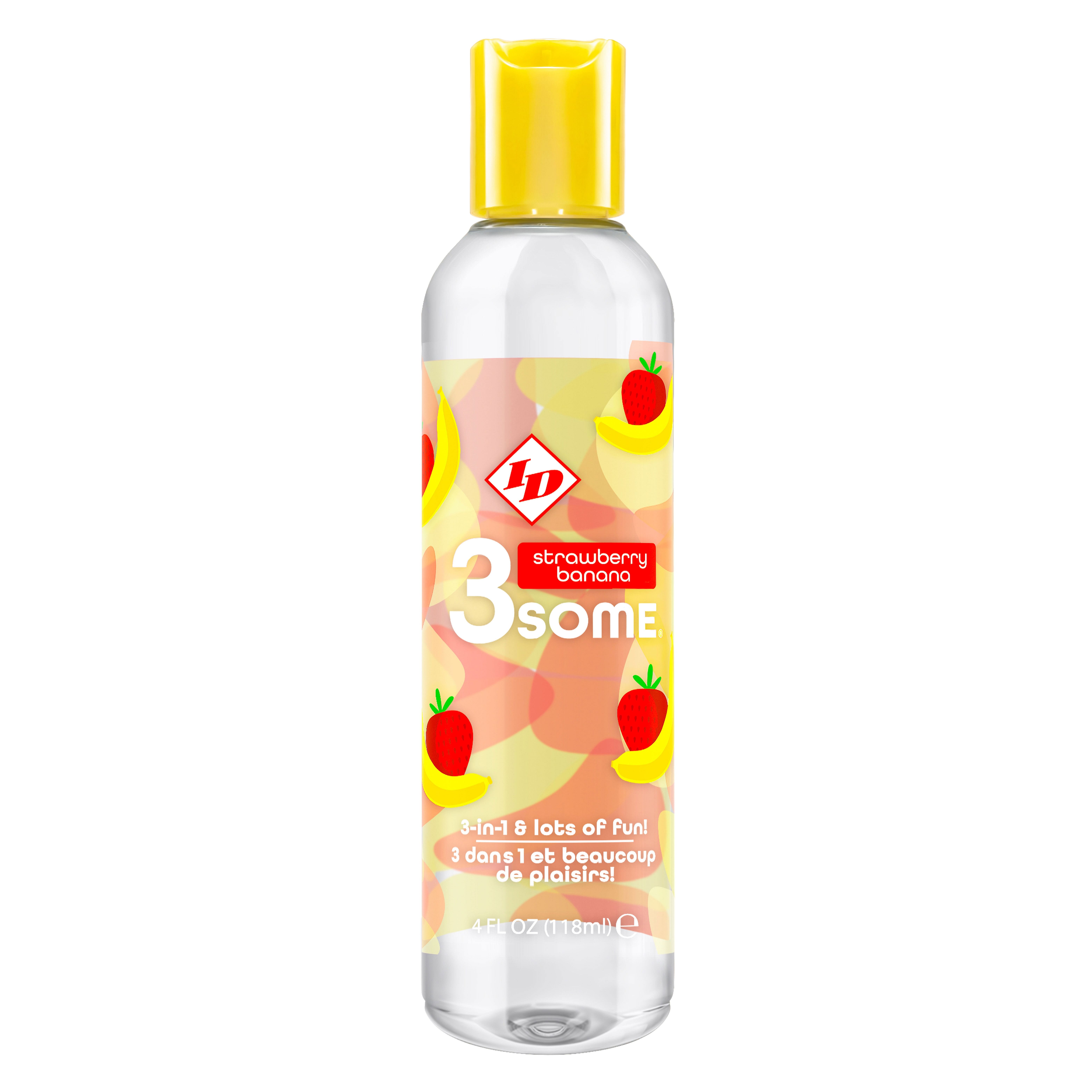 3some 3-in-1 Lubricant – Strawberry Banana – 4 Fl. Oz.