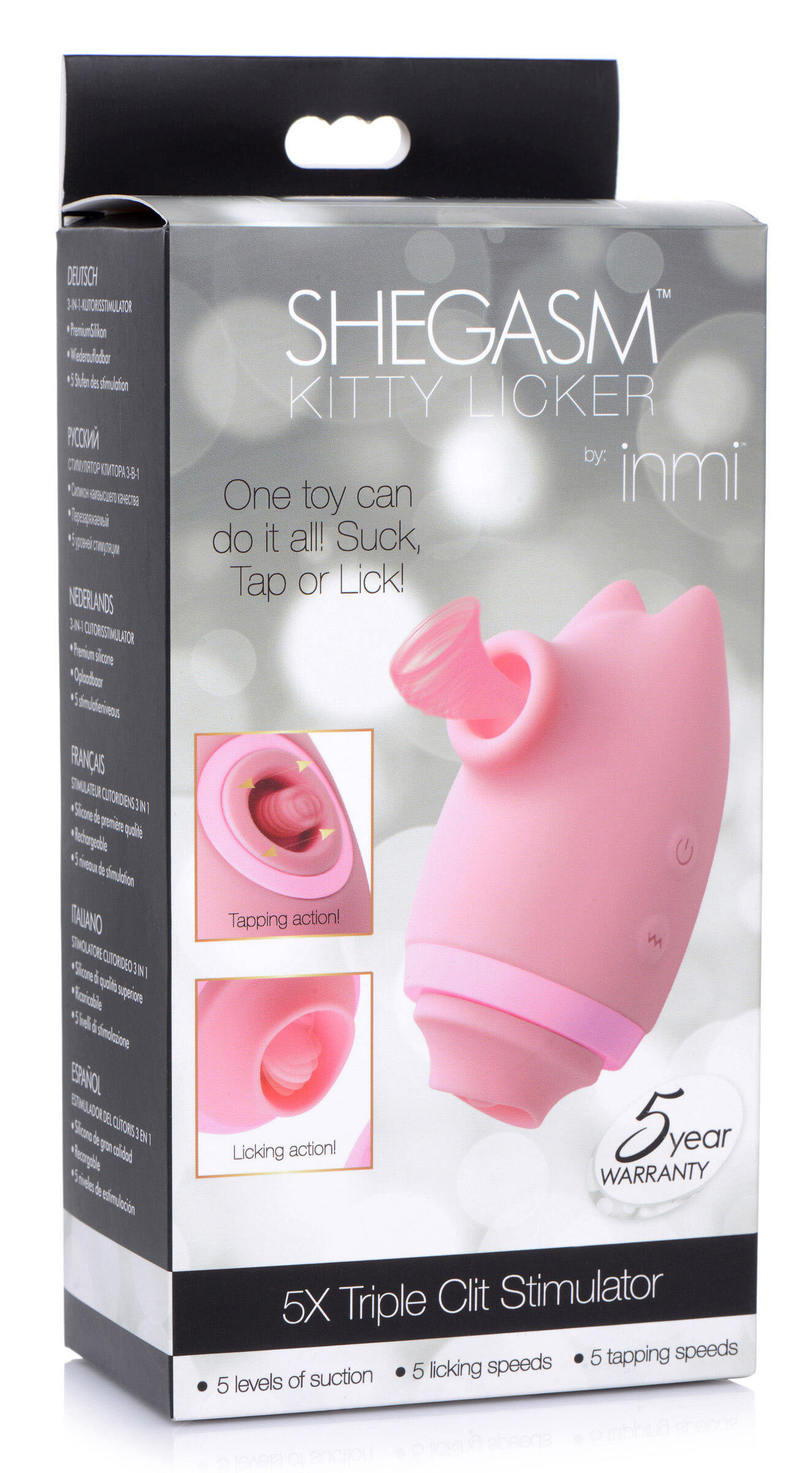 Shegasm Kitty Licker 5x Triple Clit Stimulator – Pink