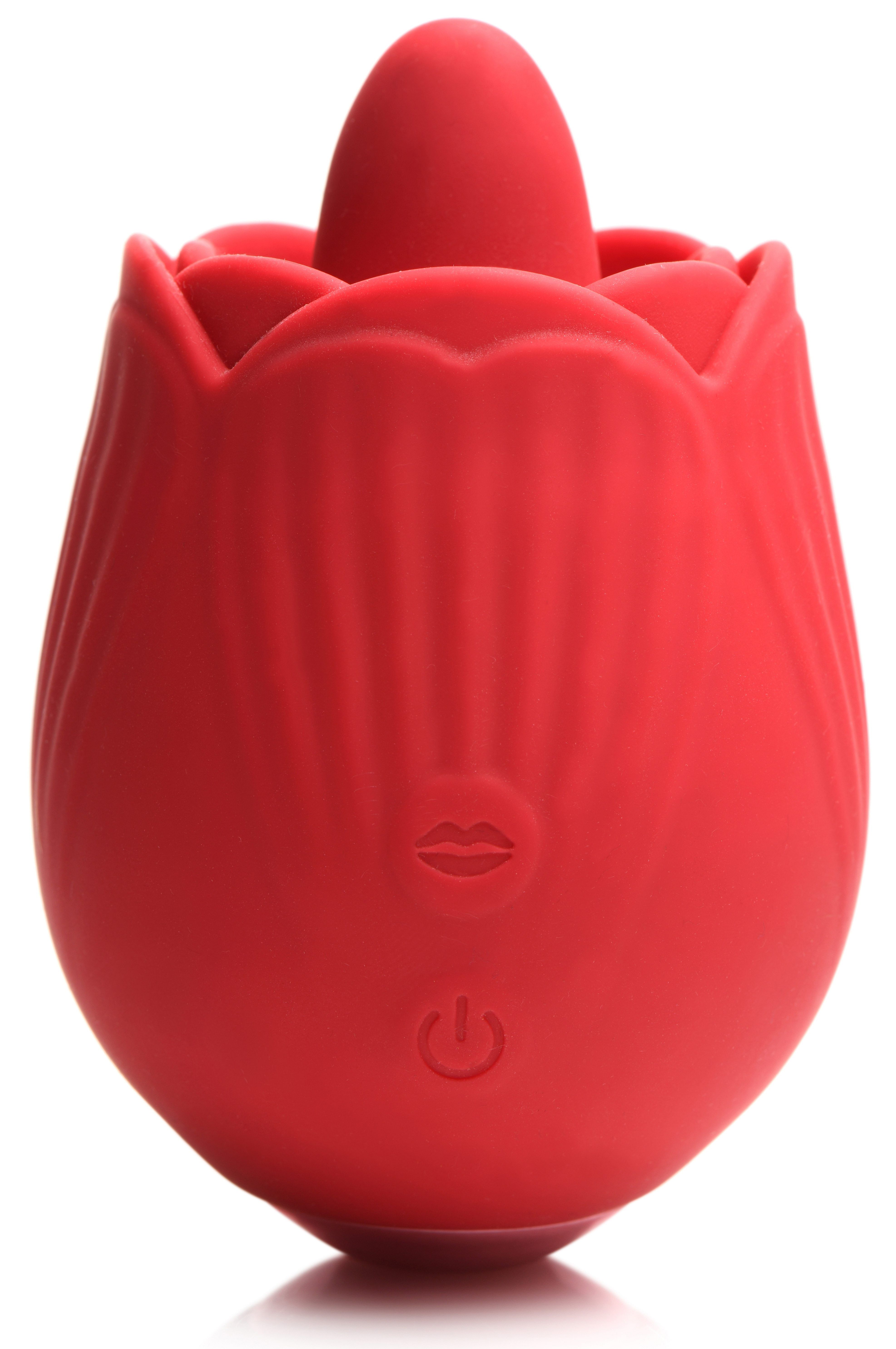 Bloomgasm – French Rose Licking and Vibrating  Stimulator – Red