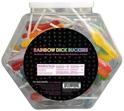 Rainbow Dick Suckers – 72 Pack