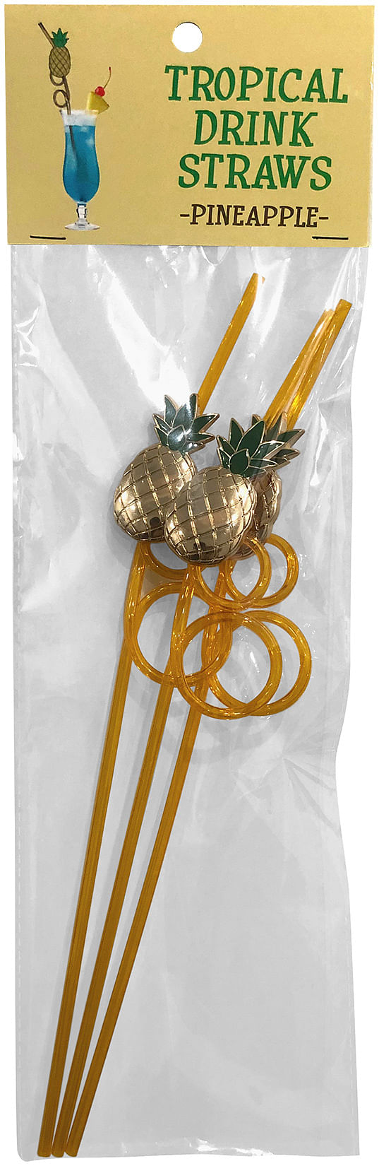 Tropical Drinking Straws – Pineapple – 3 Pack