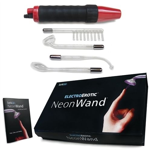 Neon Wand Electrosex Kit – Red and Black Handle  Red Electrode