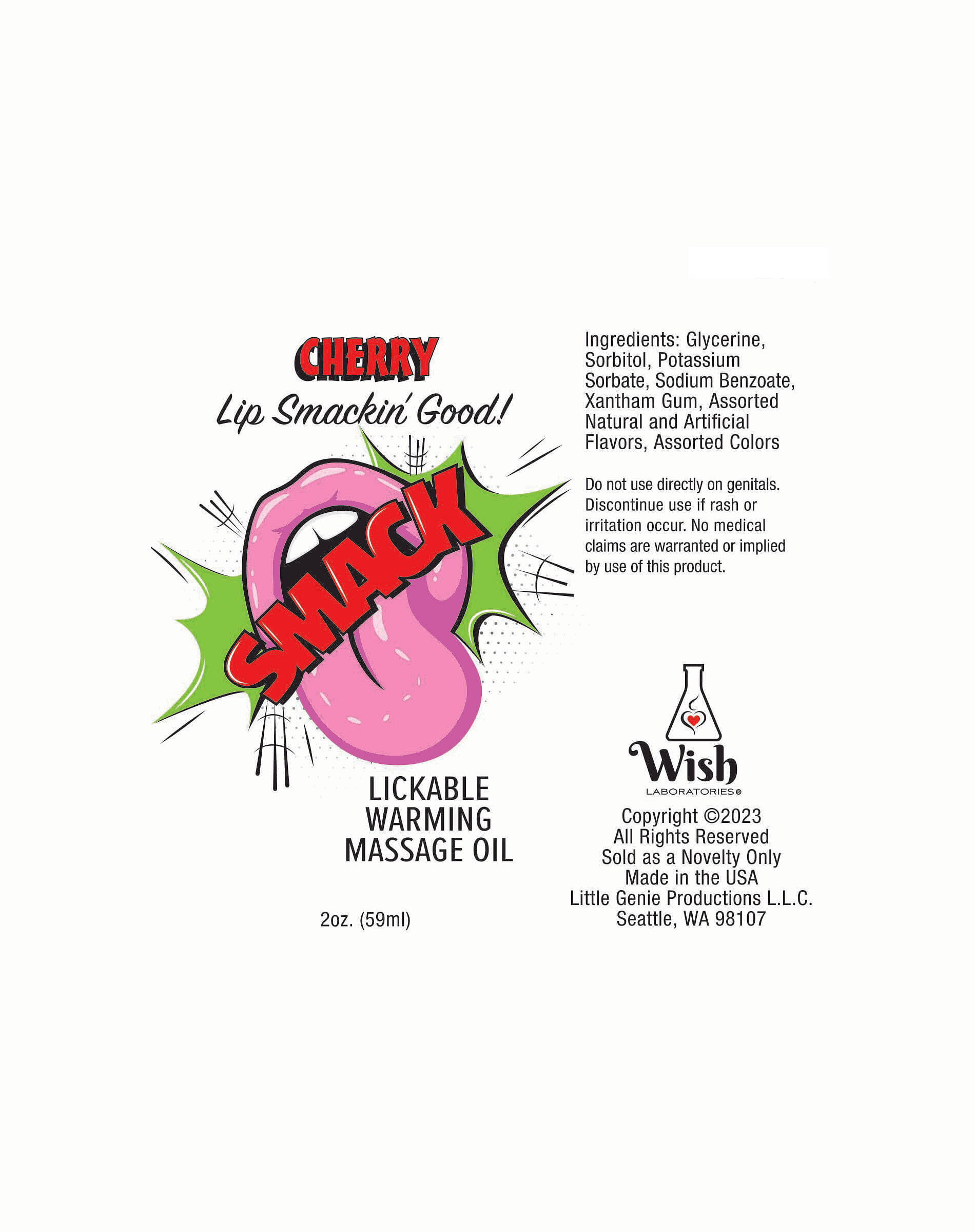 Smack Warming and Lickable Massage Oil – Cherry 2 Oz