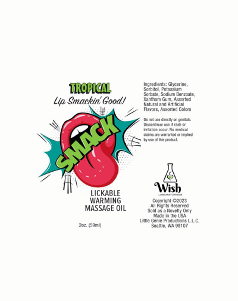 Smack Warming and Lickable Massage Oil – Tropical 2 Oz