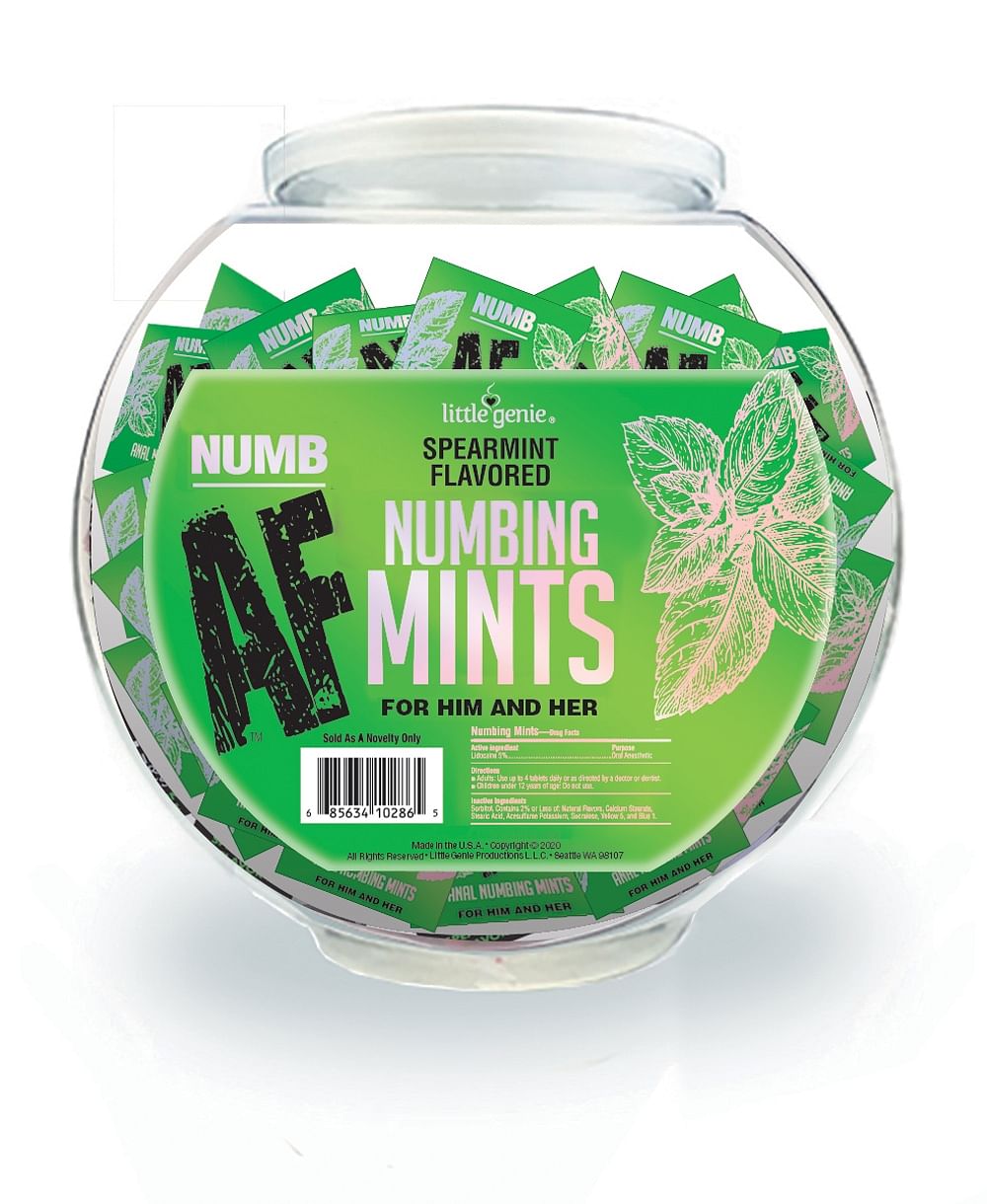 Numb Af – Spearmint Flavored Numbing Mints –  Display – 100 Pcs