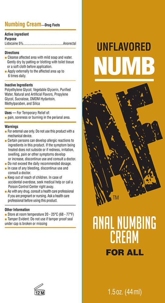 Numb Af – Anal Desensitizing Gel – Unflavored – 1.5 Fl. Oz.