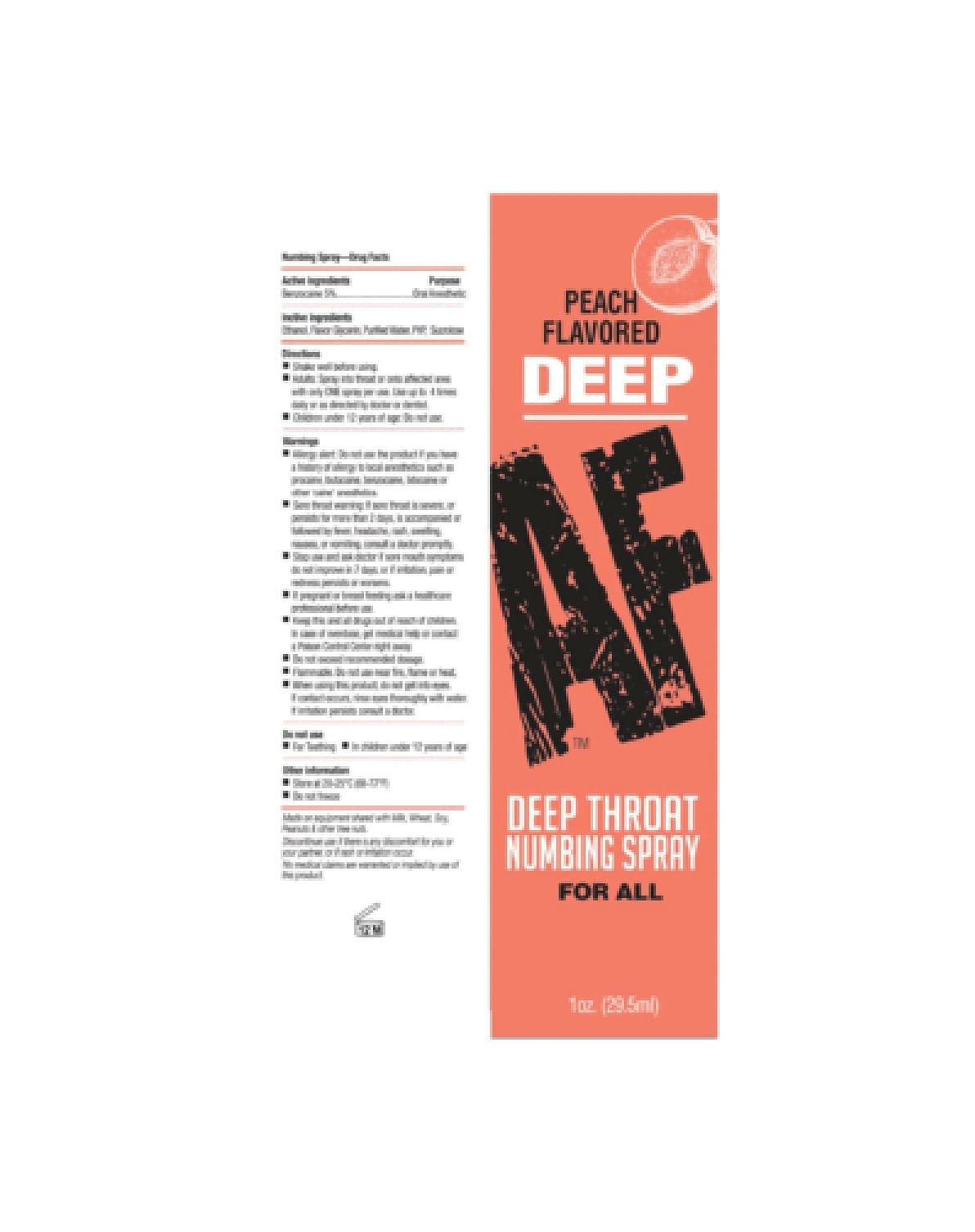 Deep Af Numbing Throat Spray 1 Oz – Peach