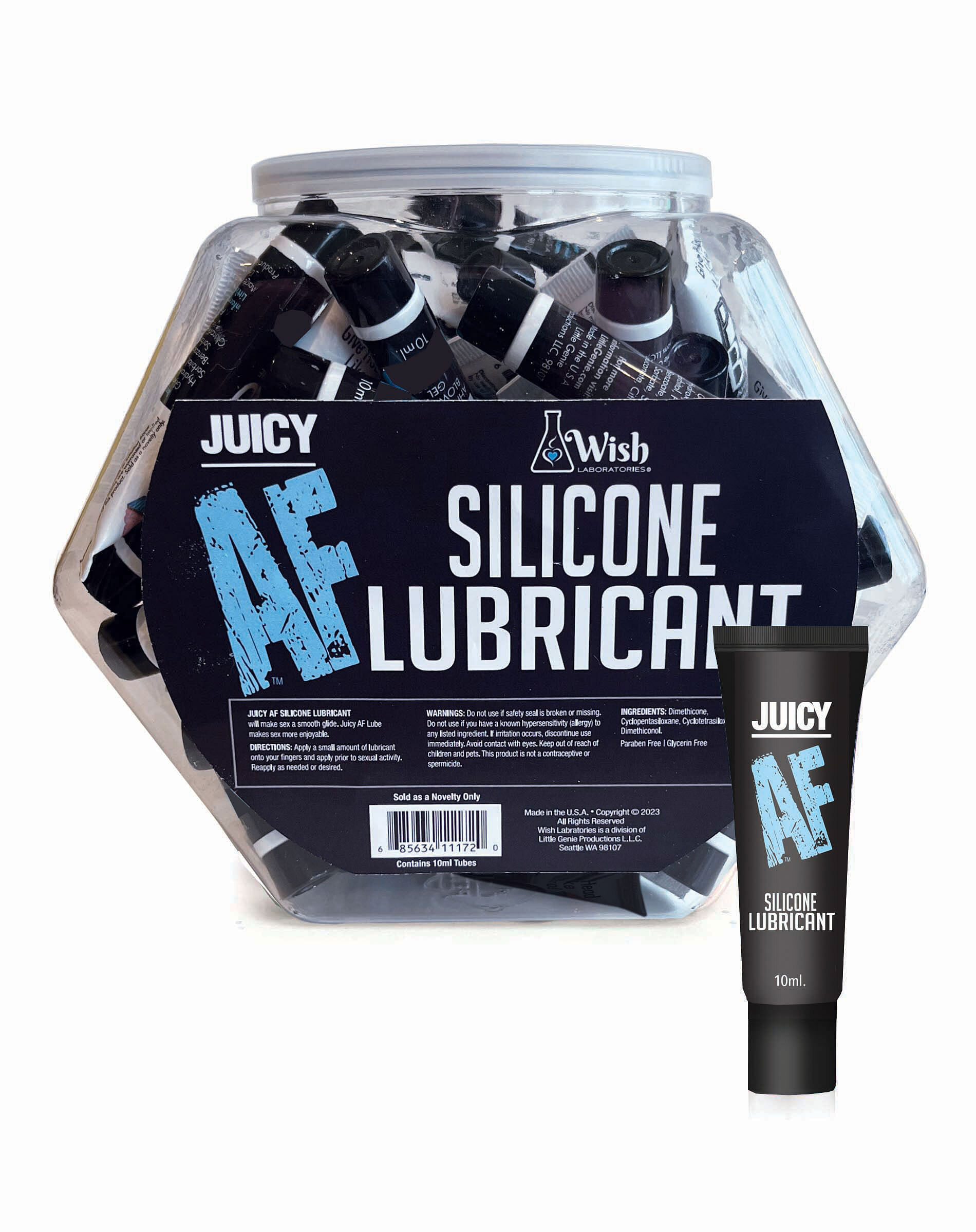 Juicy Af Silicone Lubricant 10 ml – Pop  Display of 65