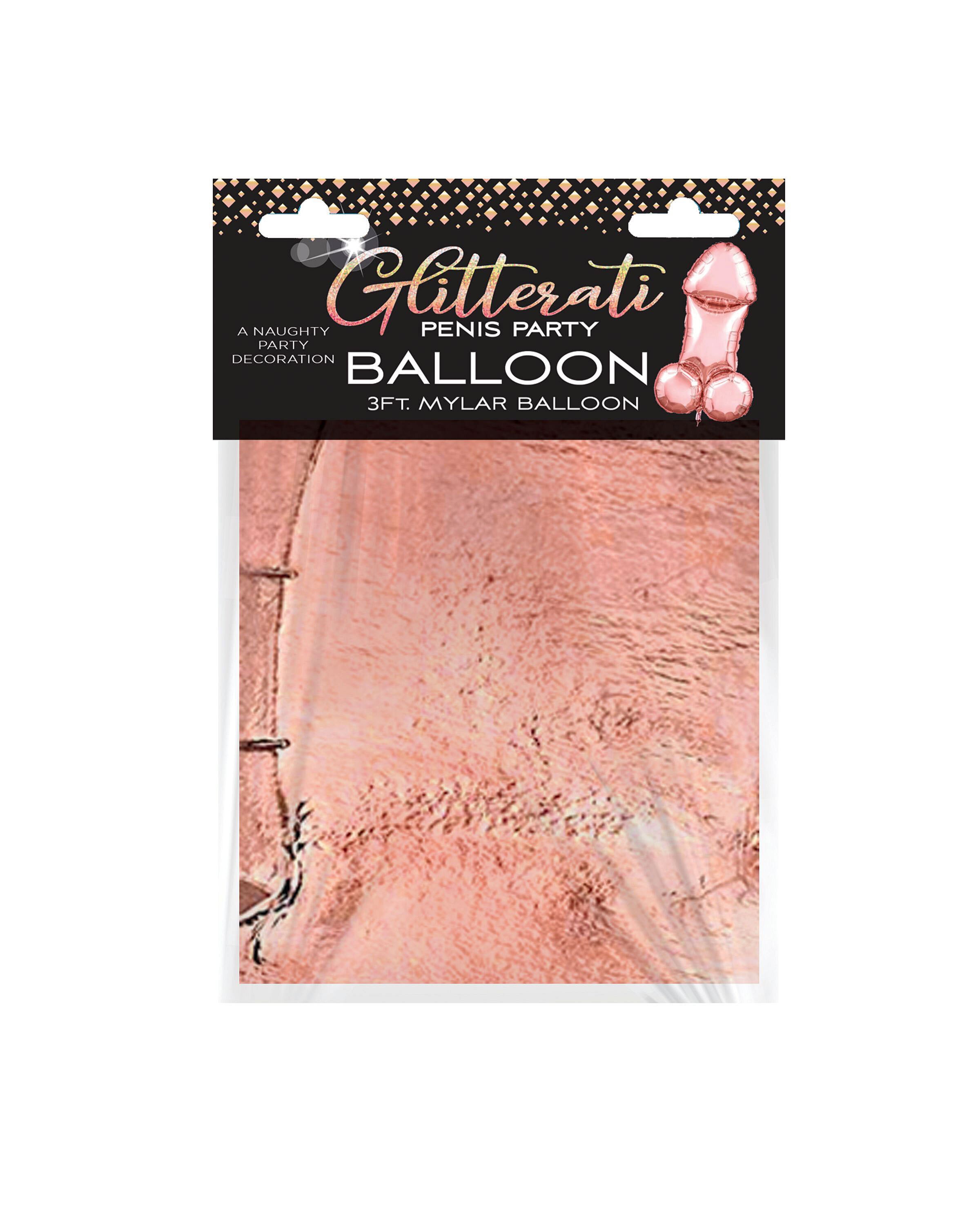 Glitterati Penis Party Balloon – Rose Gold