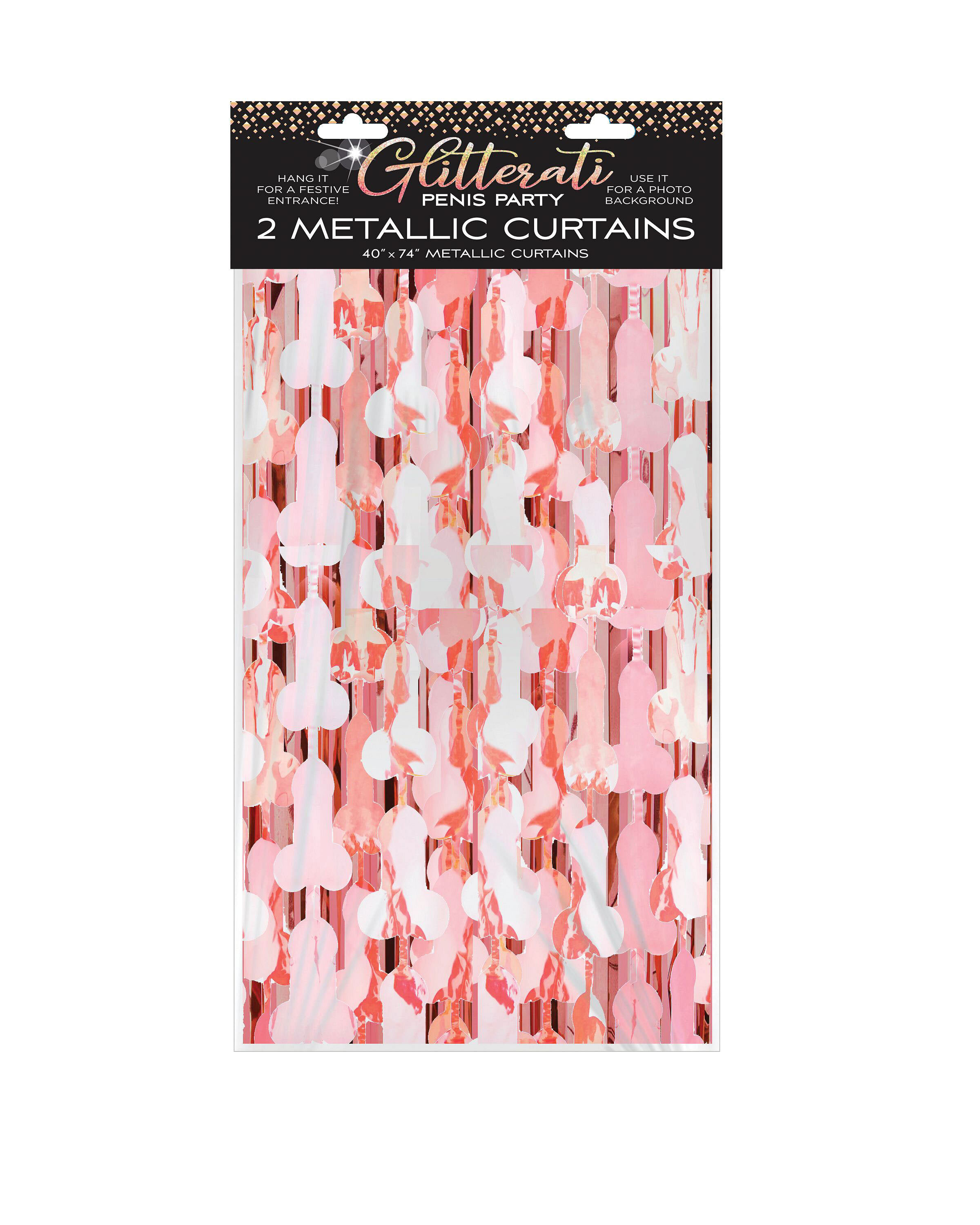 Glitterati Penis Foil Curtain – Rose Gold