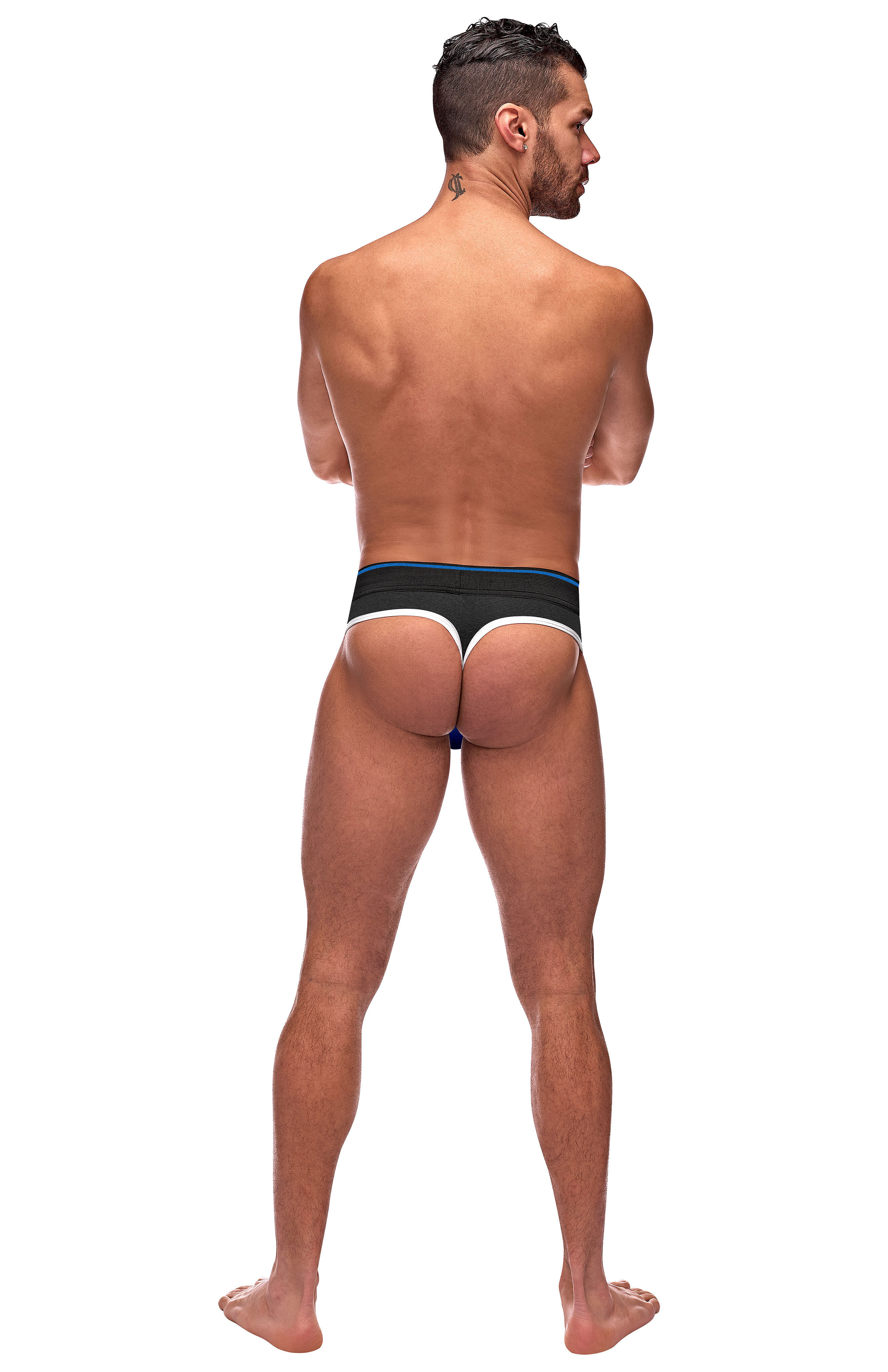 Retro Sport Panel Thong – L/ XL – Black/ Blue