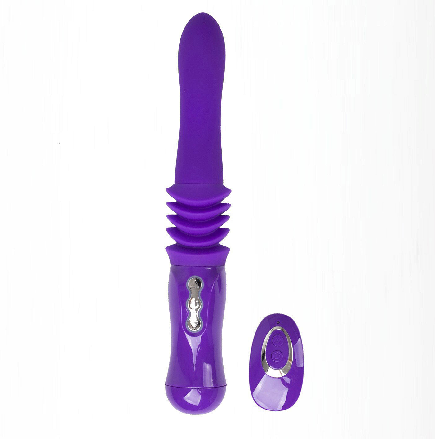 Monroe USB Rechargeable Silicone Thrusting  Portable Love Machine – Purple