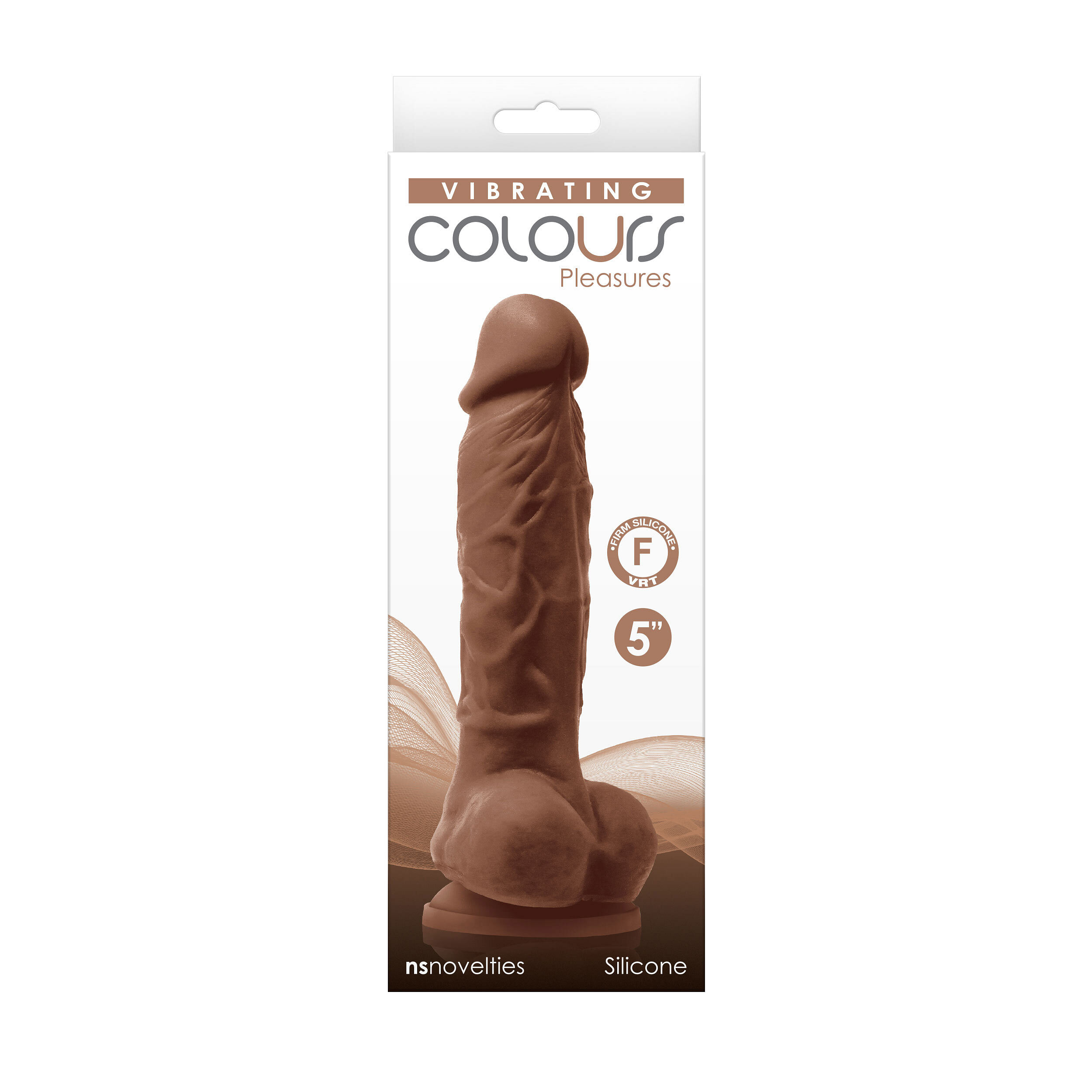 Colours – Pleasures – Vibrating – 5 Inch Dildo –  Brown