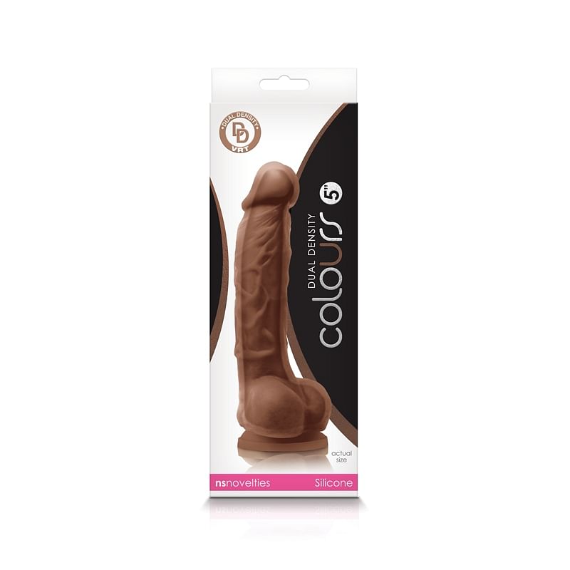 Colours – Dual Density – 5 Inch Dildo – Brown