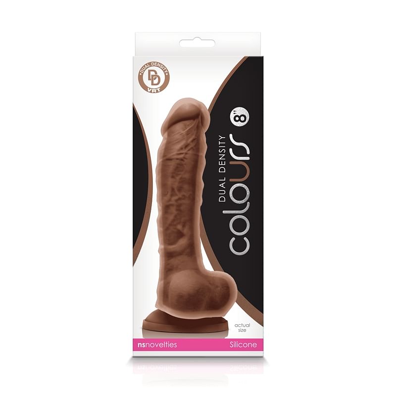 Colours – Dual Density – 8 Inch Dildo – Brown