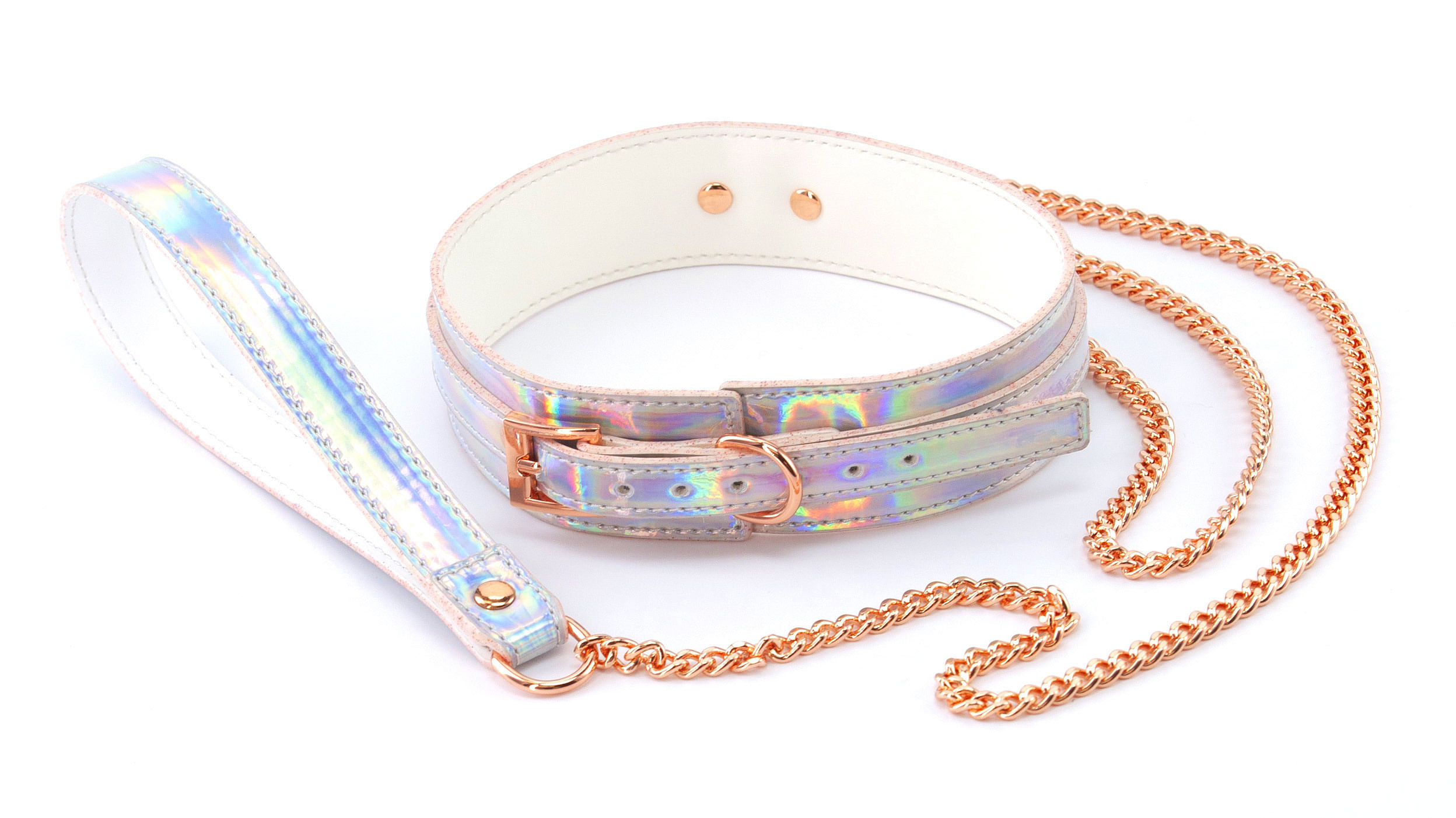 Cosmo Bondage – Collar and Leash – Rainbow