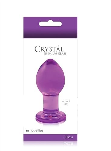 Crystal Premium Glass Plug – Medium – Clear Purple