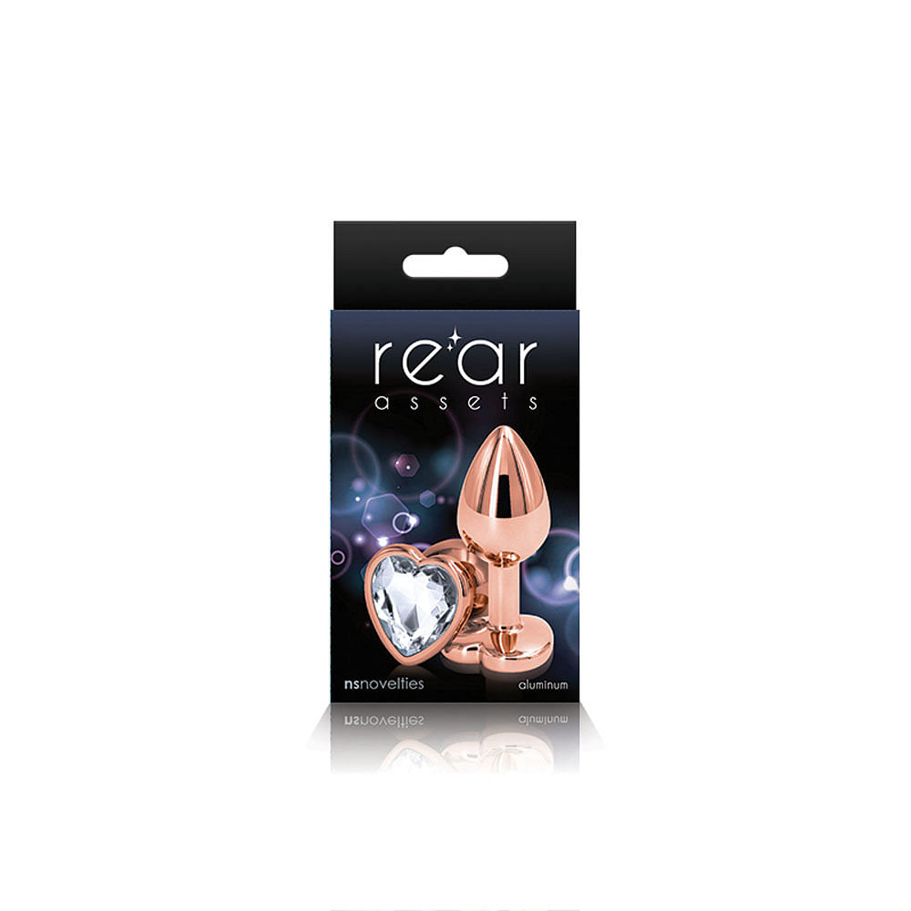 Rear Assets – Rose Gold Heart – Small – Clear