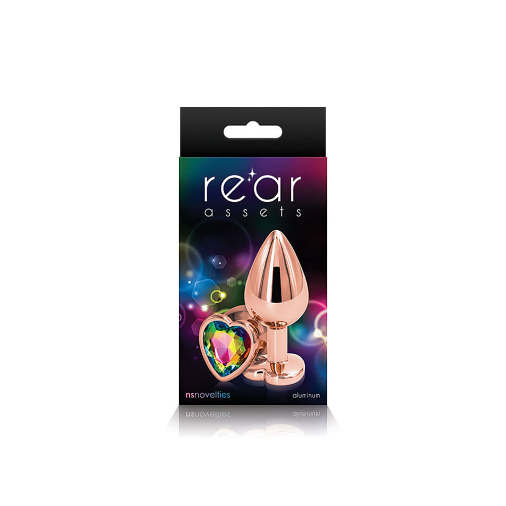 Rear Assets – Rose Gold Heart – Medium – Rainbow