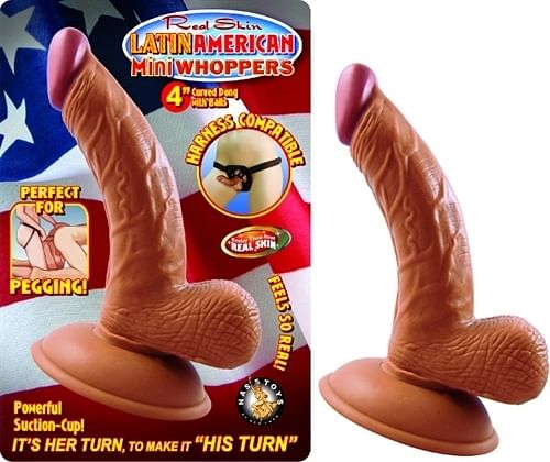 Latin American Mini Whoppers 4-Inch Curved Dong  With Balls – Latin – Latin