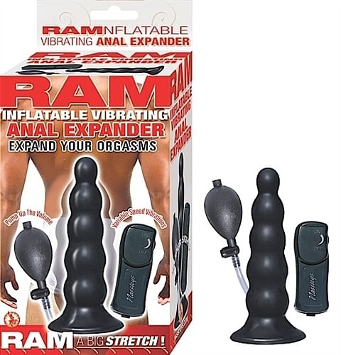 Ram Inflatable Vibrating Anal Expander – Black