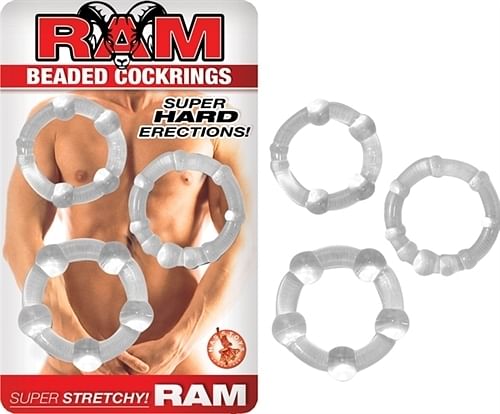 Ram Beaded Cockrings – Clear