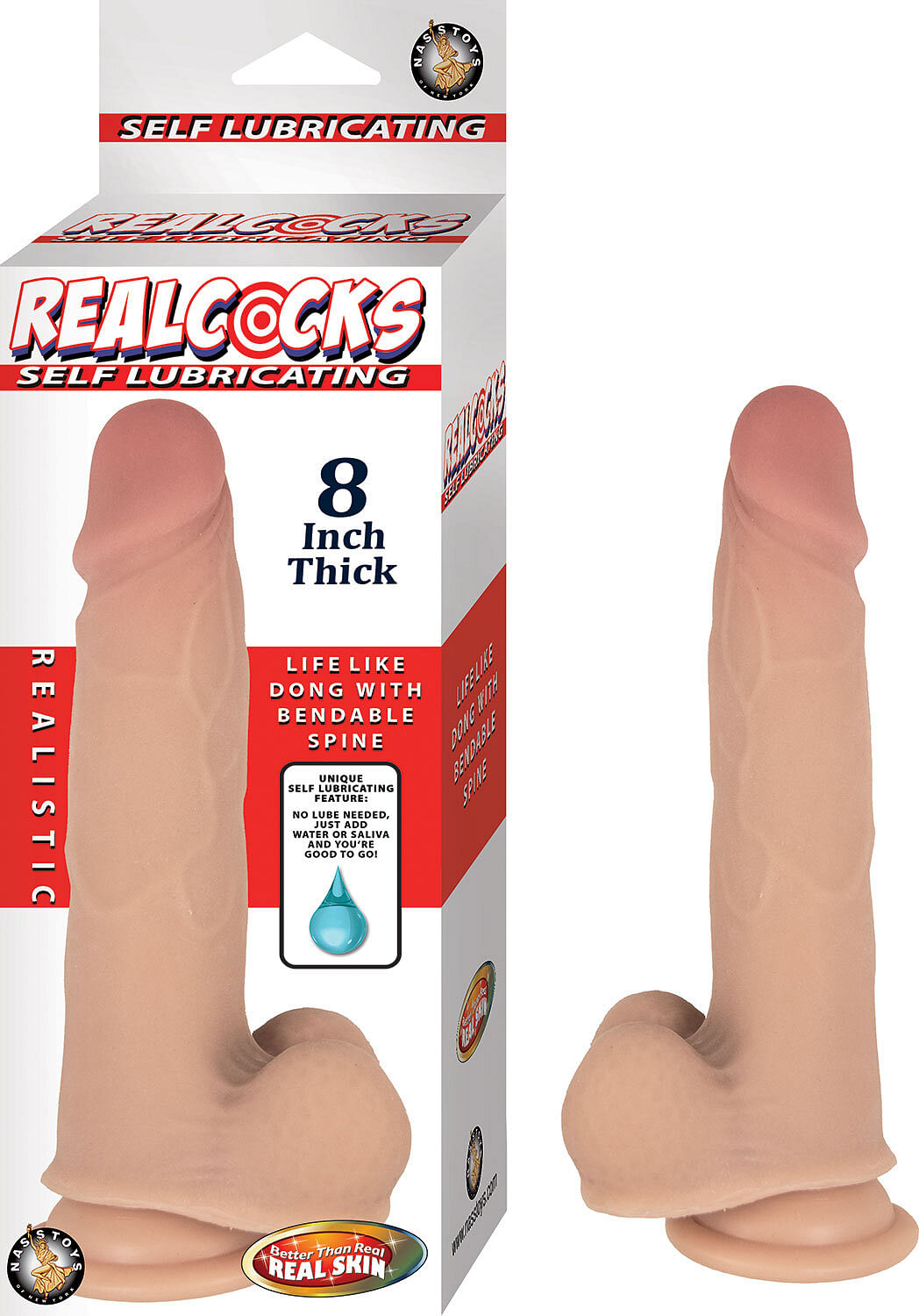 Realcocks Self Lubricating 8 Inch Thick – White