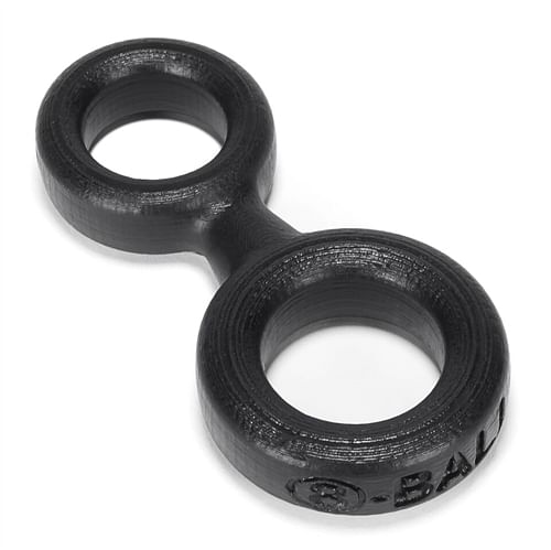 8-Ball Cockring With Attached Ball Ring  Oxballs – Black