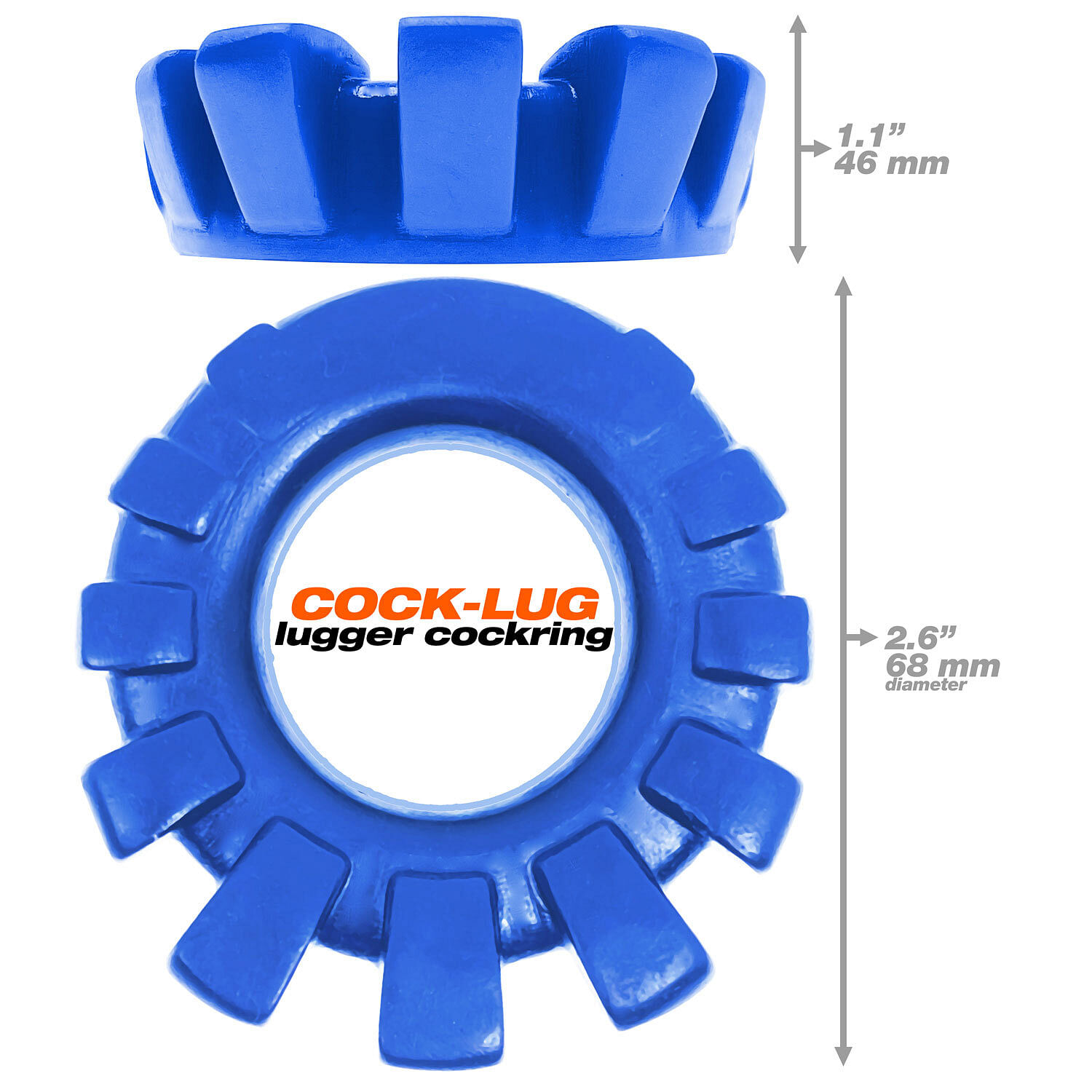 Cock-Lug Lugged Cockring –  Marine Blue