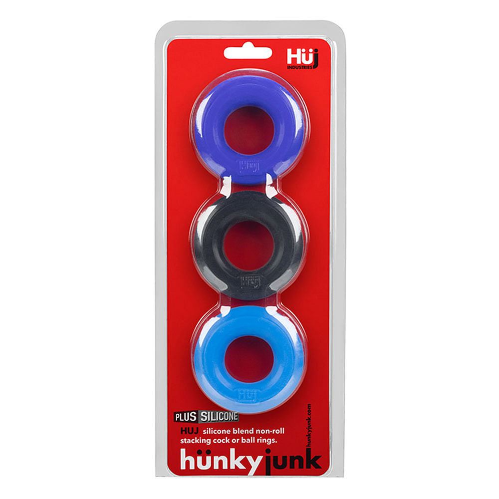 Hunkyjunk Huj3 C-Ring 3 Pk – Blue / Multi