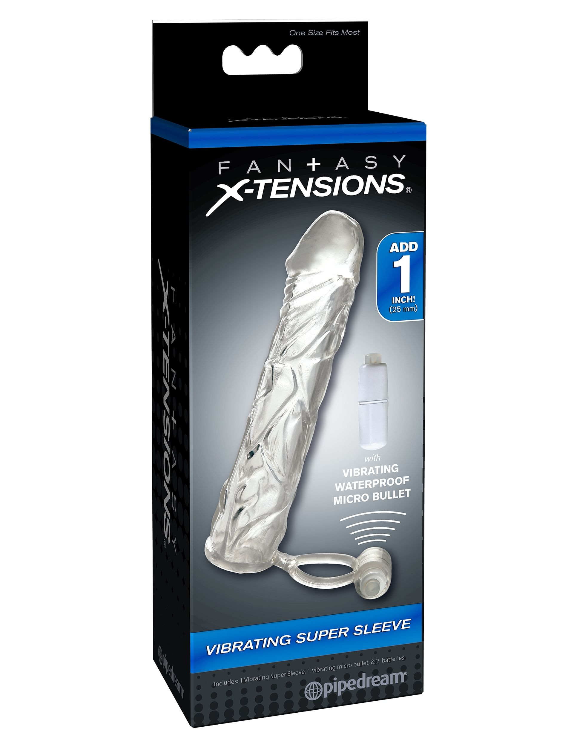 Fantasy X-Tensions Vibrating Super Sleeve – Clear